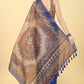 Blue Cotton Blend Printed Kalamkari Saree with Unstitched Blouse - Hiral Fashion | Swadesiicart