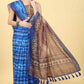 Blue Cotton Blend Printed Kalamkari Saree with Unstitched Blouse - Hiral Fashion | Swadesiicart