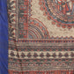 Blue Cotton Blend Printed Kalamkari Saree with Unstitched Blouse - Hiral Fashion | Swadesiicart