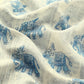 Blue Cotton Blend Printed Dabu Saree with Unstitched Blouse - Hiral Fashion | Swadesiicart