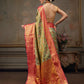 Green Pure Silk Woven Zari Design Floral Saree with Unstitched Blouse - Hiral Fashion | Swadesiicart