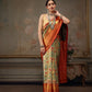 Gray Pure Silk Woven Zari Design Floral Saree with Unstitched Blouse - Hiral Fashion | Swadesiicart