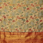 Gray Pure Silk Woven Zari Design Floral Saree with Unstitched Blouse - Hiral Fashion | Swadesiicart