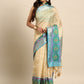 Beige Silk Blend Woven Zari Design Paisley Saree with Unstitched Blouse - Hiral Fashion | Swadesiicart