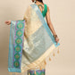 Beige Silk Blend Woven Zari Design Paisley Saree with Unstitched Blouse - Hiral Fashion | Swadesiicart