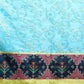 Blue Silk Blend Woven Zari Design Geomatric Saree with Unstitched Blouse - Hiral Fashion | Swadesiicart
