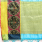Blue Silk Blend Woven Zari Design Geomatric Saree with Unstitched Blouse - Hiral Fashion | Swadesiicart