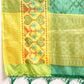 Green Silk Blend Woven Zari Design Striped Saree with Unstitched Blouse - Hiral Fashion | Swadesiicart