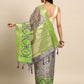 Gray Silk Blend Woven Zari Design Geomatric Saree with Unstitched Blouse - Hiral Fashion | Swadesiicart