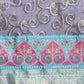 Navy Blue Silk Blend Woven Zari Design Floral Saree with Unstitched Blouse - Hiral Fashion | Swadesiicart