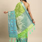 Green Silk Blend Woven Zari Design Geomatric Saree with Unstitched Blouse - Hiral Fashion | Swadesiicart