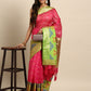 Pink Silk Blend Woven Zari Design Geomatric Saree with Unstitched Blouse - Hiral Fashion | Swadesiicart