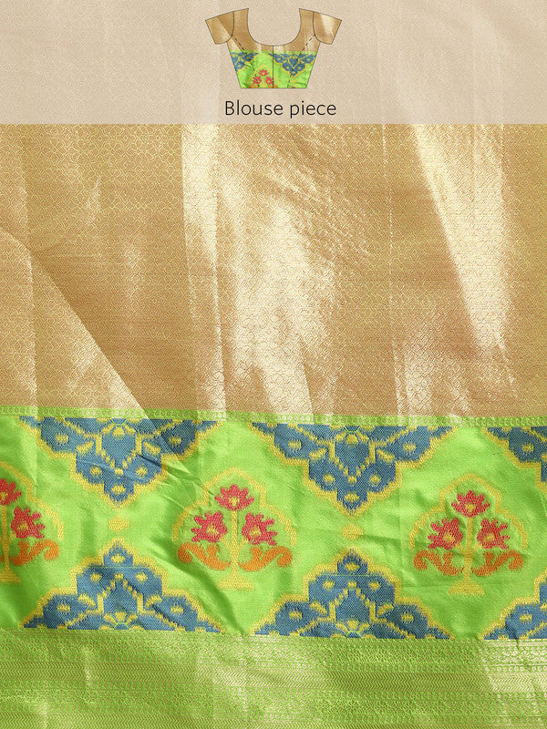 Pink Silk Blend Woven Zari Design Geomatric Saree with Unstitched Blouse - Hiral Fashion | Swadesiicart