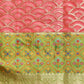 Red Silk Blend Woven Zari Design Striped Saree with Unstitched Blouse - Hiral Fashion | Swadesiicart