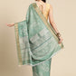 Green Silk Blend Digital Print Floral Saree with Unstitched Blouse - Hiral Fashion | Swadesiicart