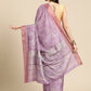 Lavender Silk Blend Digital Print Floral Saree with Unstitched Blouse - Hiral Fashion | Swadesiicart