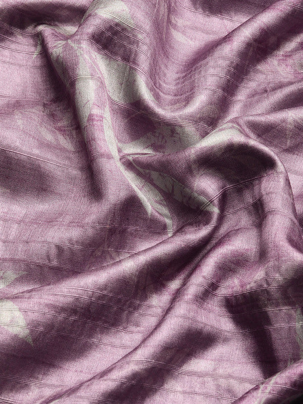 Lavender Silk Blend Digital Print Floral Saree with Unstitched Blouse - Hiral Fashion | Swadesiicart