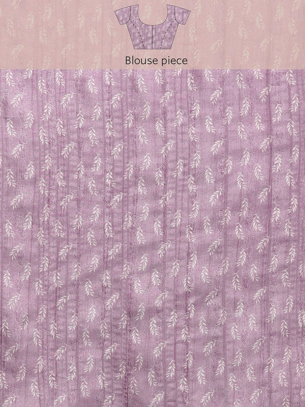 Lavender Silk Blend Digital Print Floral Saree with Unstitched Blouse - Hiral Fashion | Swadesiicart