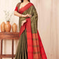 Hiral Fashion Olive Banarasi Soft Silk Solid Saree | Swadesiicart