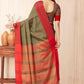 Hiral Fashion Olive Banarasi Soft Silk Solid Saree | Swadesiicart