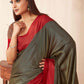 Hiral Fashion Olive Banarasi Soft Silk Solid Saree | Swadesiicart