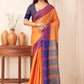 Hiral Fashion Orange Banarasi Soft Silk Solid Saree | Swadesiicart