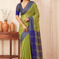 Hiral Fashion Green Banarasi Soft Silk Solid Saree | Swadesiicart