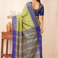Hiral Fashion Green Banarasi Soft Silk Solid Saree | Swadesiicart