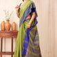 Hiral Fashion Green Banarasi Soft Silk Solid Saree | Swadesiicart