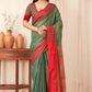 Hiral Fashion Green Banarasi Soft Silk Solid Saree | Swadesiicart