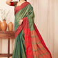 Hiral Fashion Green Banarasi Soft Silk Solid Saree | Swadesiicart
