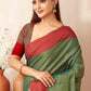 Hiral Fashion Green Banarasi Soft Silk Solid Saree | Swadesiicart