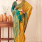 Hiral Fashion Yellow Banarasi Soft Silk Solid Saree | Swadesiicart