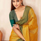 Hiral Fashion Yellow Banarasi Soft Silk Solid Saree | Swadesiicart