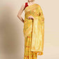 Yellow Pure Cotton Woven Zari Design Floral Saree with Unstitched Blouse - Hiral Fashion | Swadesiicart
