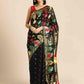 Black Pure Cotton Woven Zari Design Paisley Saree with Unstitched Blouse - Hiral Fashion | Swadesiicart