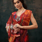 Brown Polyester Digital Print Abstract Saree with Unstitched Blouse - Hiral Fashion | Swadesiicart