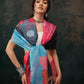 Multicolor Polyester Digital Print Abstract Saree with Unstitched Blouse - Hiral Fashion | Swadesiicart