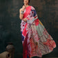 Multicolor Polyester Digital Print Abstract Saree with Unstitched Blouse - Hiral Fashion | Swadesiicart