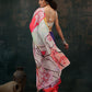 Multicolor Polyester Digital Print Abstract Saree with Unstitched Blouse - Hiral Fashion | Swadesiicart