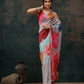 Multicolor Polyester Digital Print Abstract Saree with Unstitched Blouse - Hiral Fashion | Swadesiicart