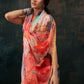 Multicolor Polyester Digital Print Abstract Saree with Unstitched Blouse - Hiral Fashion | Swadesiicart