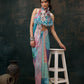 Multicolor Polyester Digital Print Abstract Saree with Unstitched Blouse - Hiral Fashion | Swadesiicart
