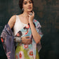 Green Polyester Digital Print Abstract Saree with Unstitched Blouse - Hiral Fashion | Swadesiicart