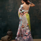 Green Polyester Digital Print Abstract Saree with Unstitched Blouse - Hiral Fashion | Swadesiicart