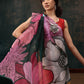 Yellow Polyester Digital Print Abstract Saree with Unstitched Blouse - Hiral Fashion | Swadesiicart
