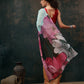 Yellow Polyester Digital Print Abstract Saree with Unstitched Blouse - Hiral Fashion | Swadesiicart