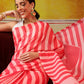 Hiral Fashion Pink Bollywood Mul Cotton Stripes Digital Printed Saree | Swadesiicart