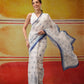 Hiral Fashion White Bollywood Mul Cotton Kalamkari Digital Printed Saree | Swadesiicart