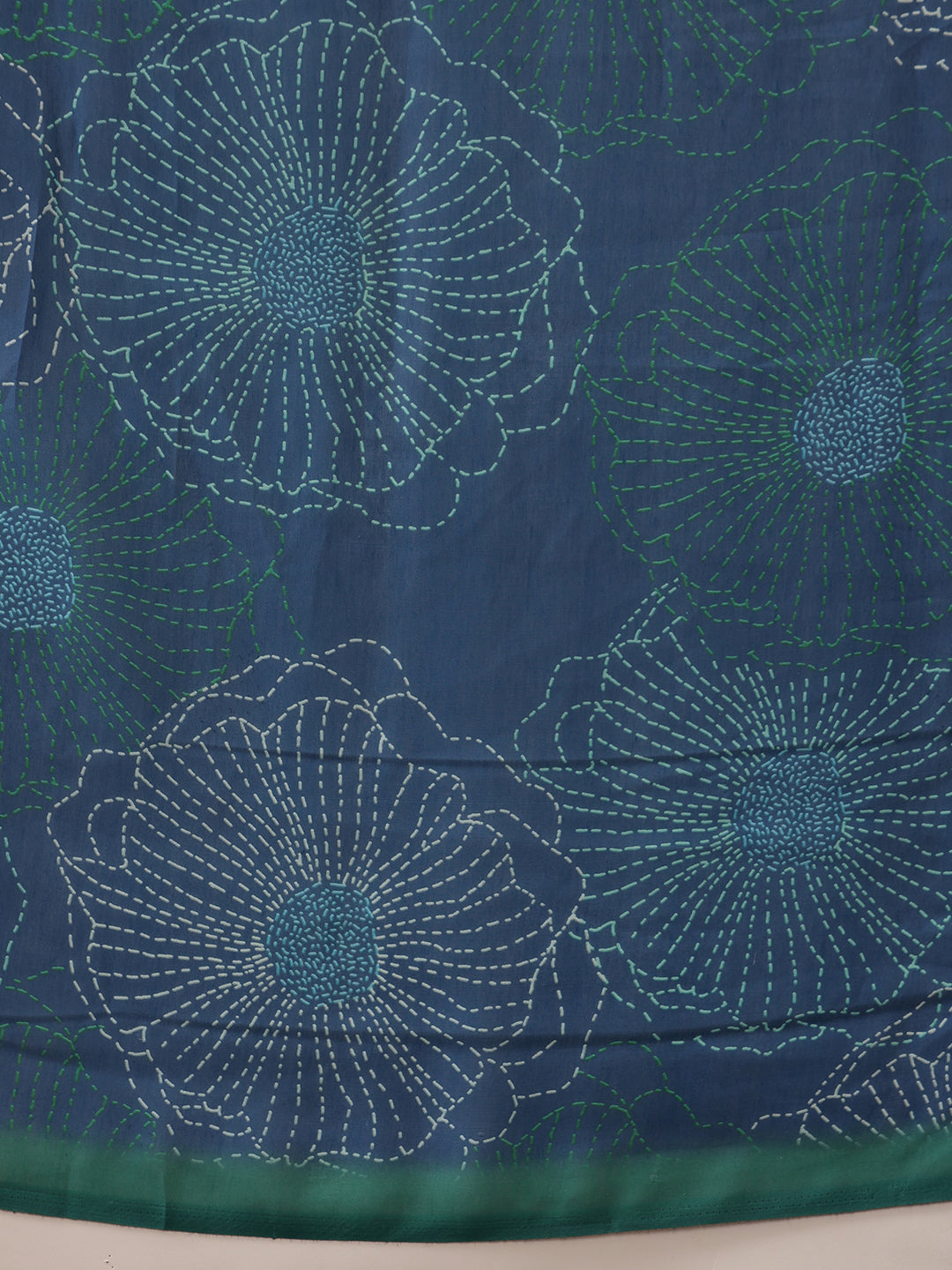 Hiral Fashion Teal Bollywood Mul Cotton Floral Digital Printed Saree | Swadesiicart